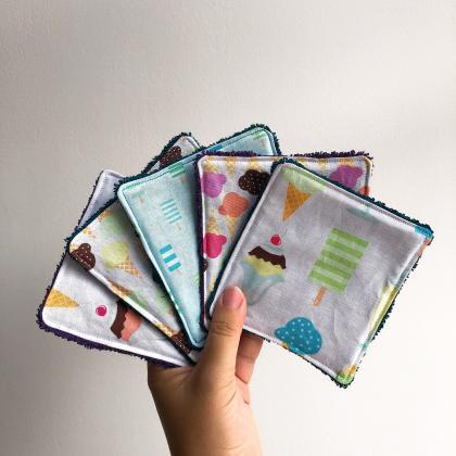 Handmade Customisable Washable Wipes In A Set Of 5