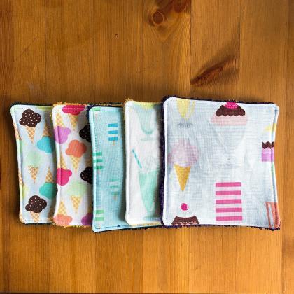 Handmade Customisable Washable Wipes In A Set Of 5